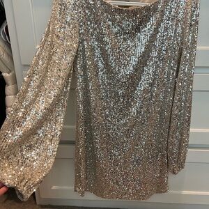 Steve Madden Silver Sequin mini dress
